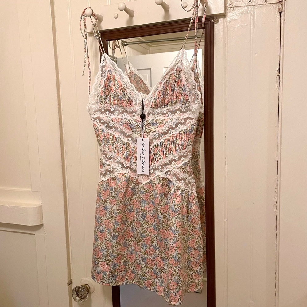 NWT For Love & Lemons Farrah Slip Dress (S)